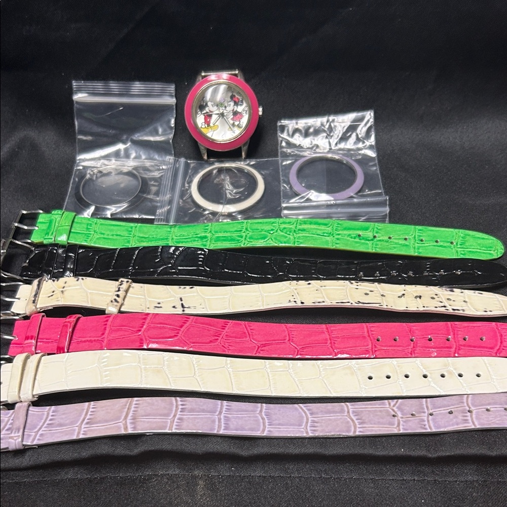 Lady’s Mickey and Minnie Watch with Changeable Face Rings and Bands